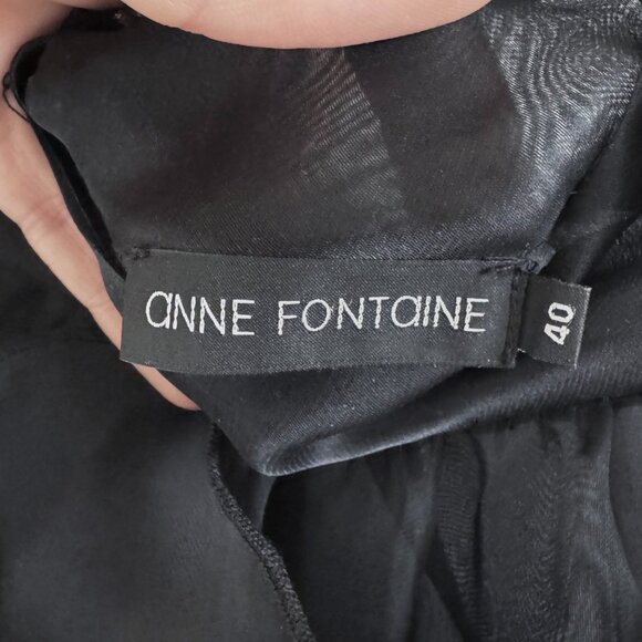 Anne Fontaine Black Silk Organza Layered Sleeveless Aubrey Top - Picture 6 of 8